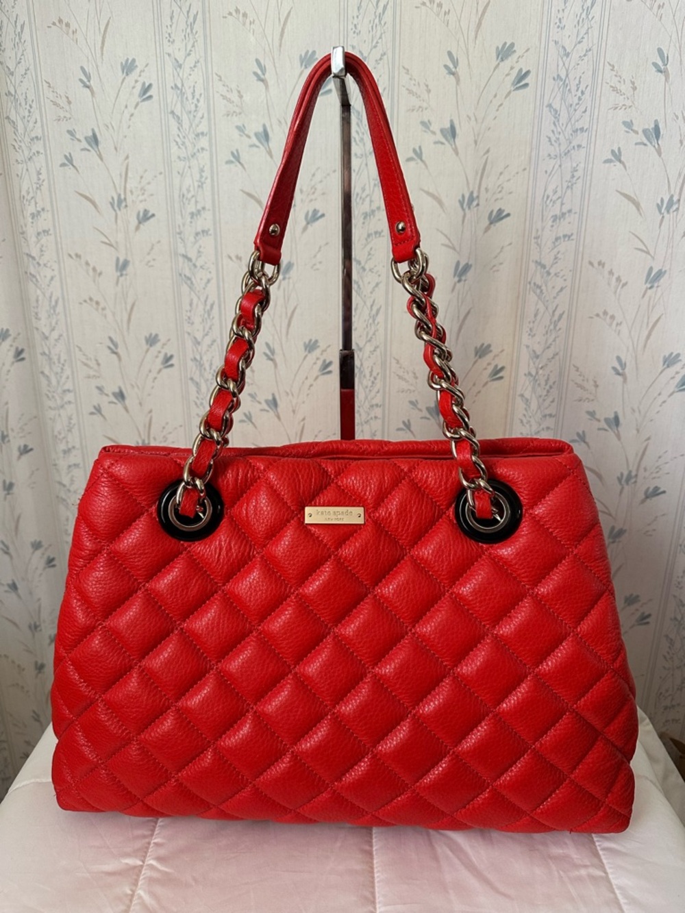 Kate Spade Red Quilted Shoulder Bag